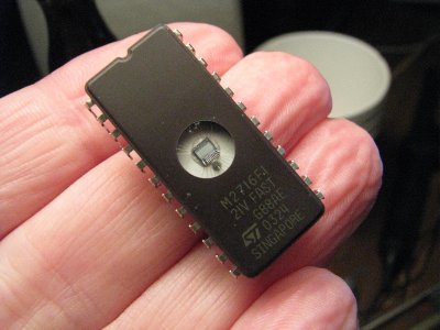 hand holding an EPROM