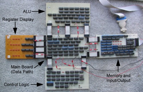 photo of computer with homebuilt processor