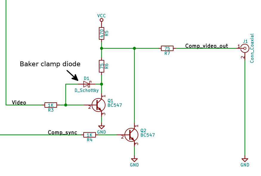 schematic of the video output circuit