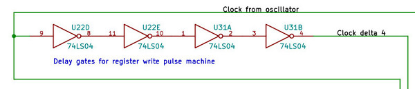 schematic of 4-inverter delay circuit