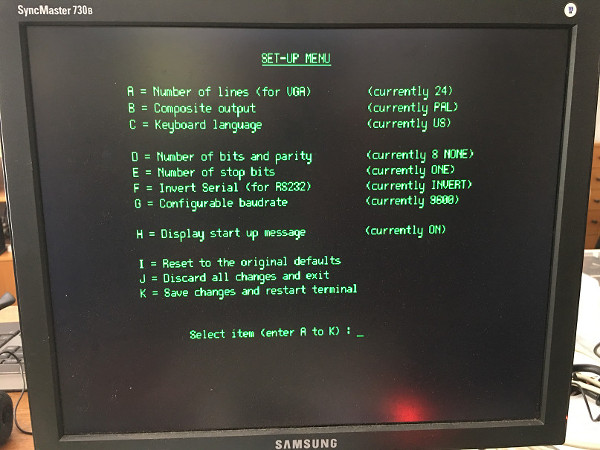 terminal kit menu display